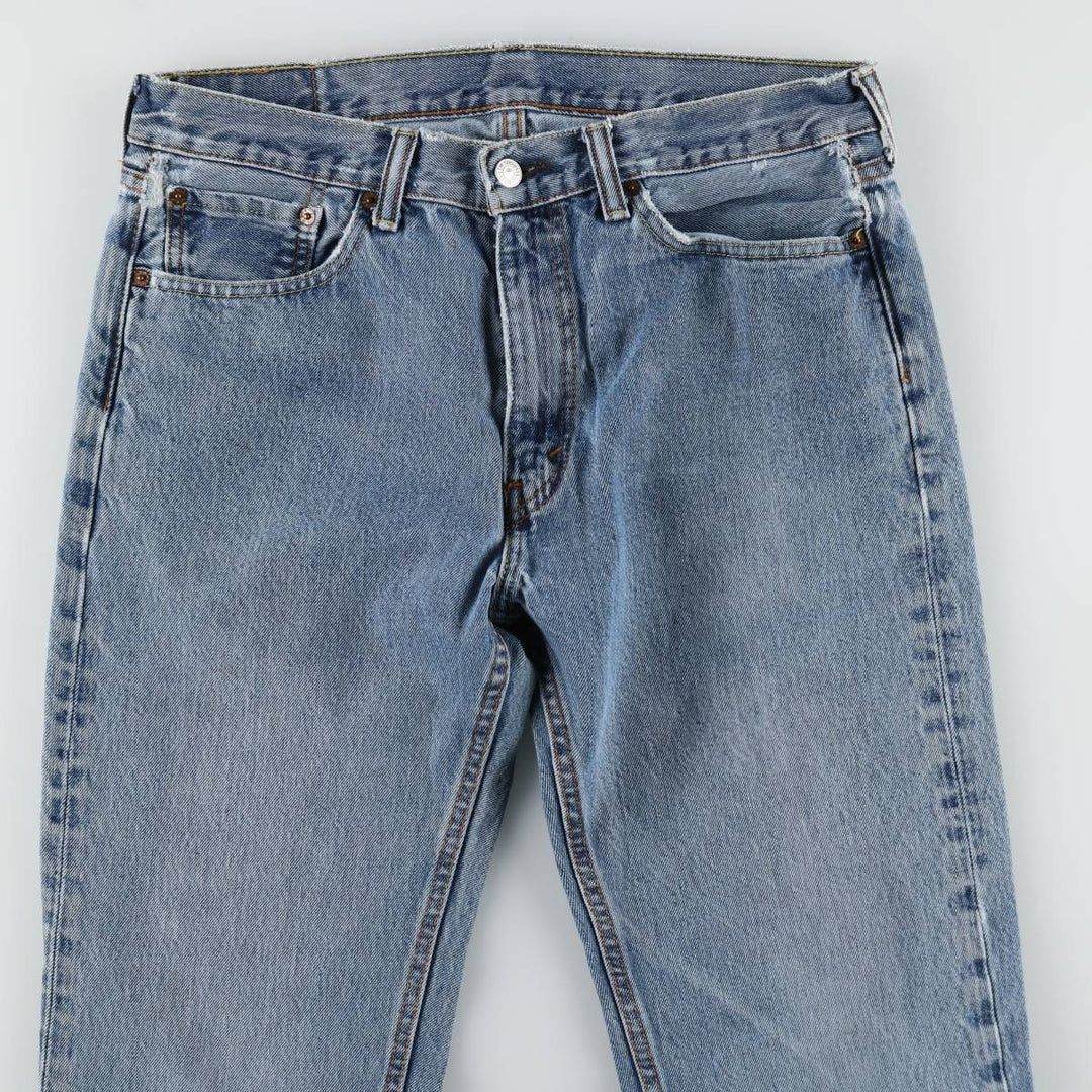 Levi's 505 tapered denim pants for men, size W34 cotton Blue type light blue Vintage Second Hand