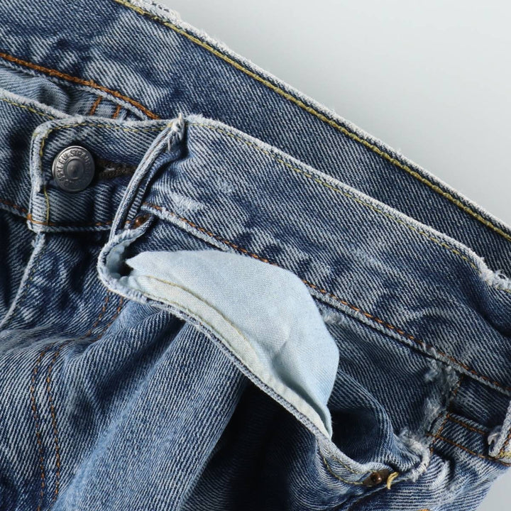 Levi's 505 tapered denim pants for men, size W34 cotton Blue type light blue Vintage Second Hand