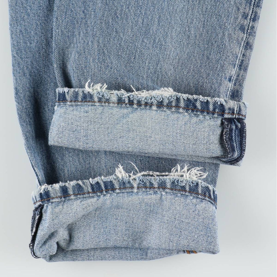 Levi's 505 tapered denim pants for men, size W34 cotton Blue type light blue Vintage Second Hand