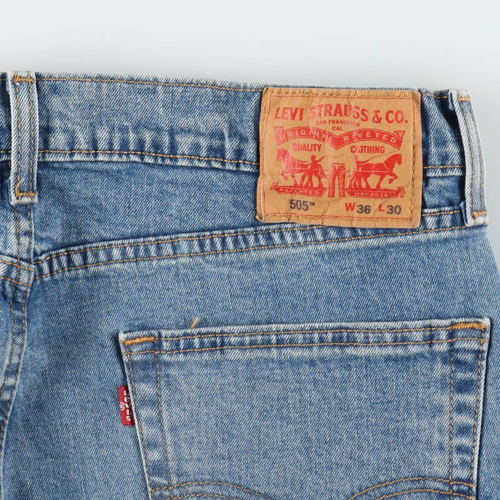 Levi's 505 tapered denim pants for men, size w36 cotton Blue type light blue Vintage Second Hand