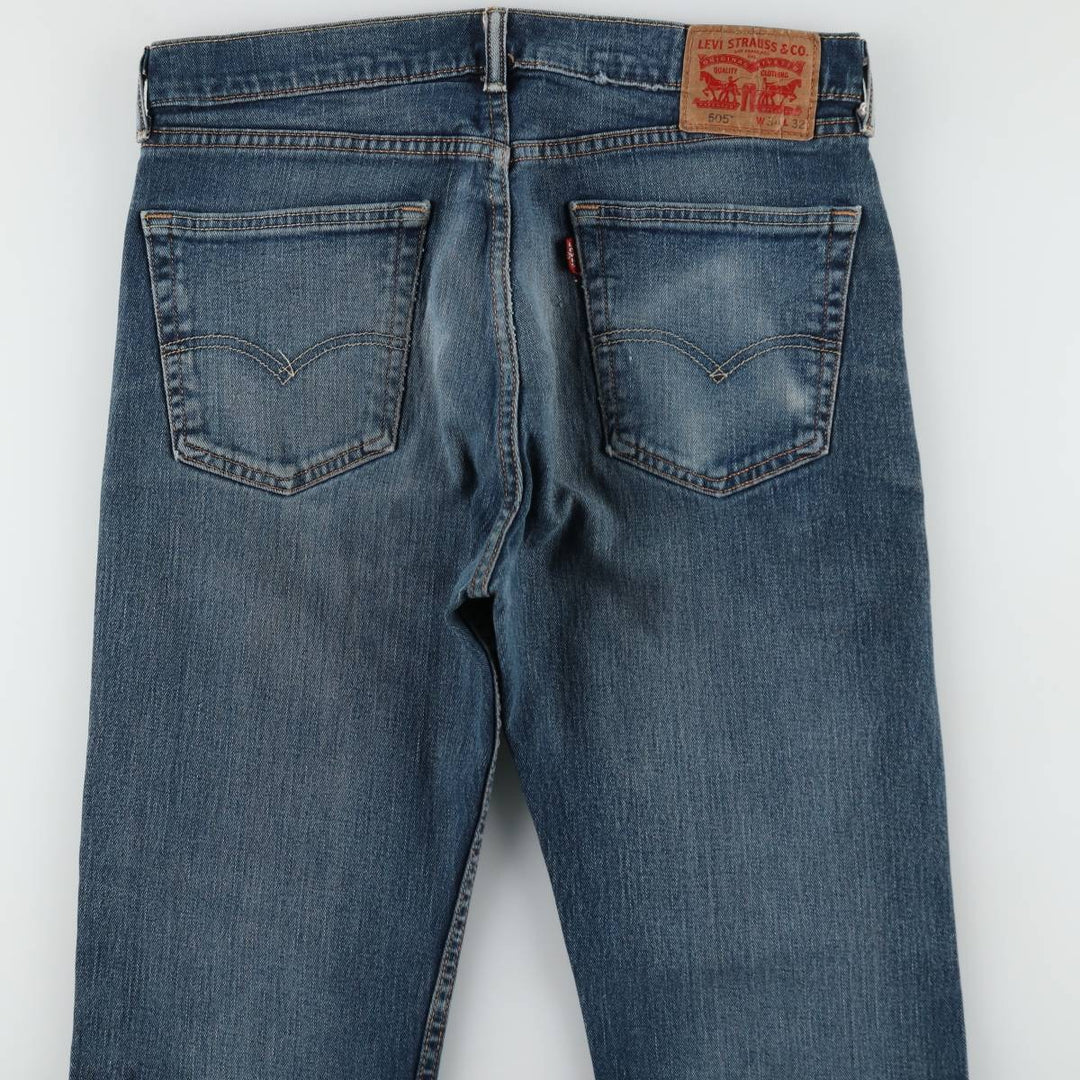 Levi's 505 tapered denim pants for men, size W34 cotton blue type Vintage Second Hand