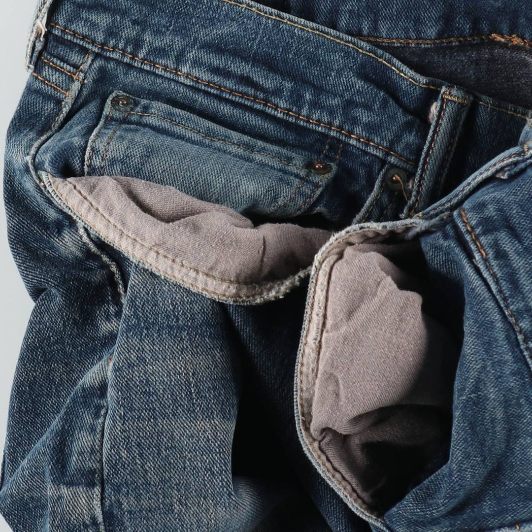 Levi's 505 tapered denim pants for men, size W34 cotton blue type Vintage Second Hand