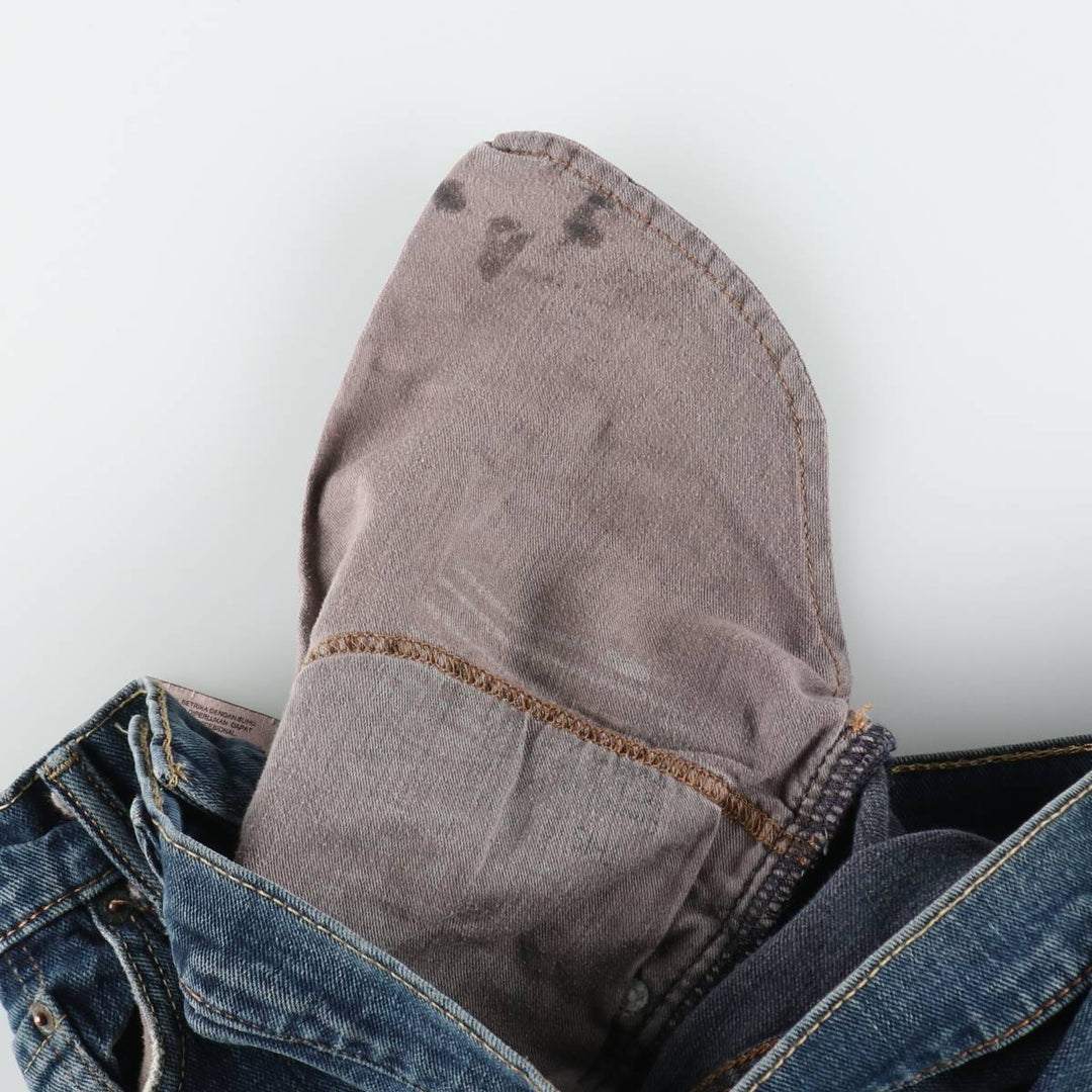 Levi's 505 tapered denim pants for men, size W34 cotton blue type Vintage Second Hand