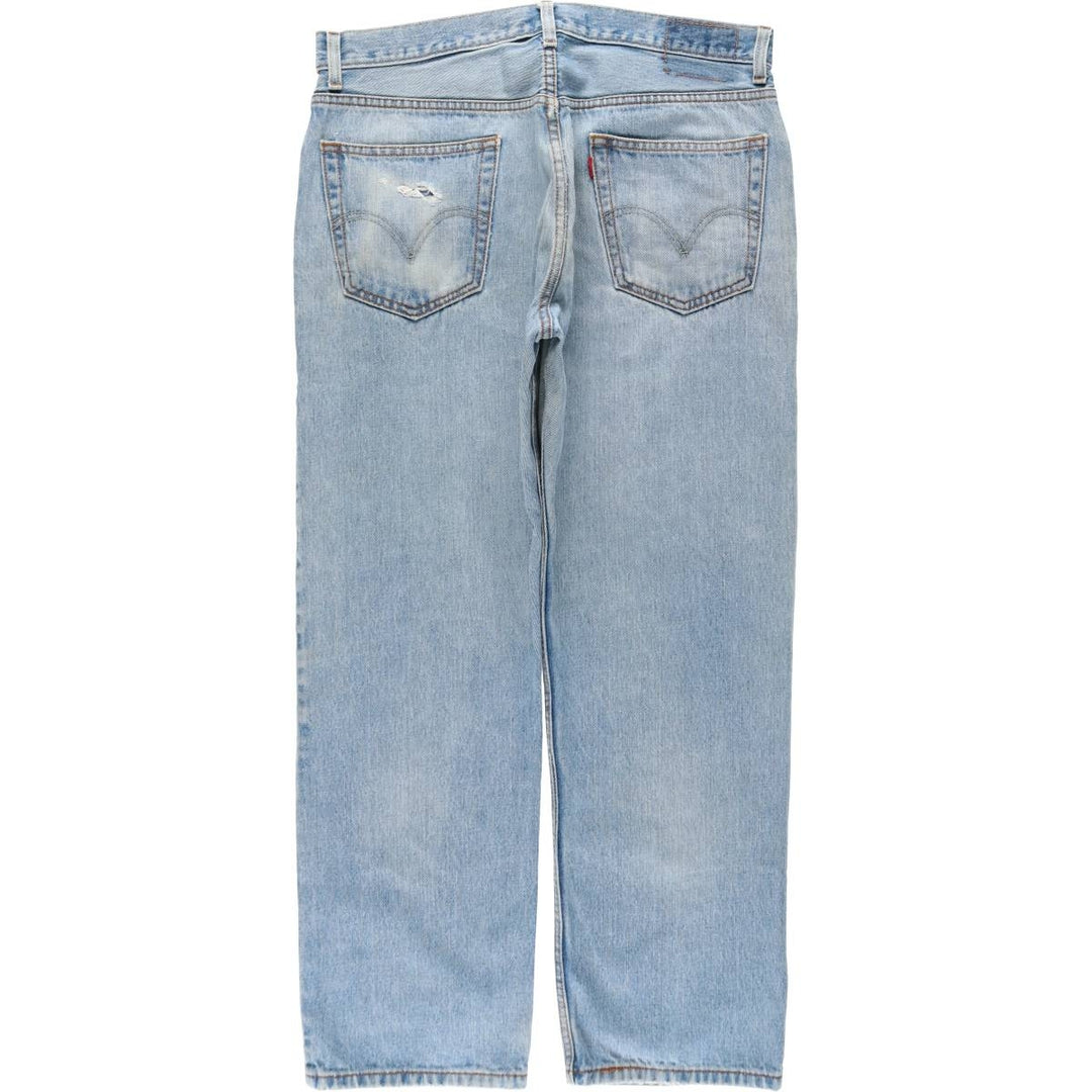 00'S Levi's 505 REGULAR FIT tapered denim pants for men, size w36 cotton Blue type light blue Vintage Second Hand