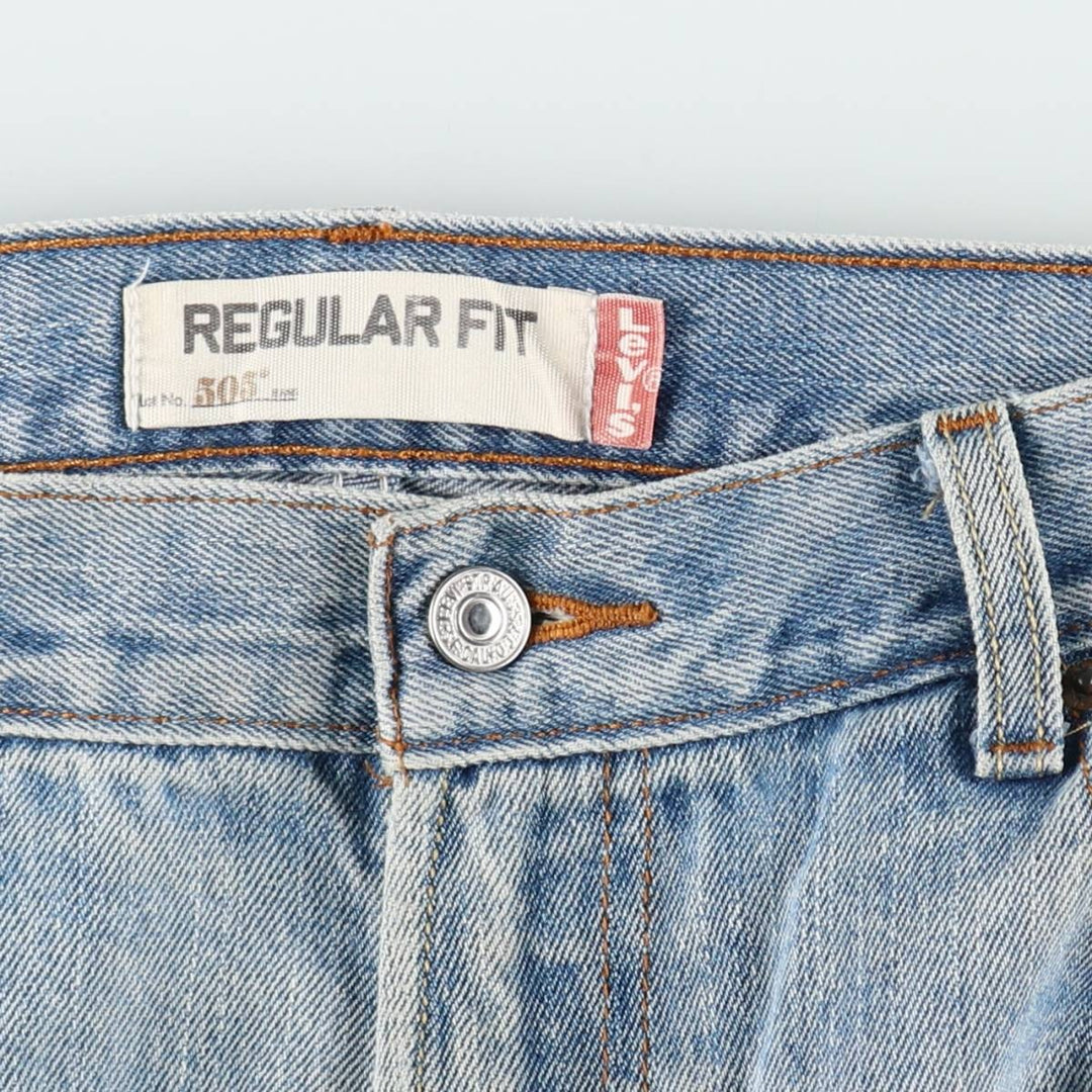 00'S Levi's 505 REGULAR FIT tapered denim pants for men, size w36 cotton Blue type light blue Vintage Second Hand