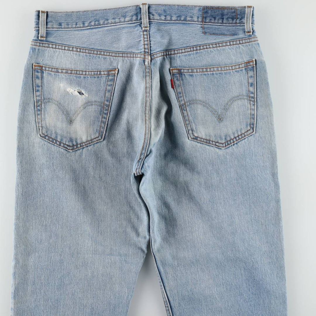 00'S Levi's 505 REGULAR FIT tapered denim pants for men, size w36 cotton Blue type light blue Vintage Second Hand