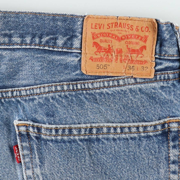 Levi's 505 tapered denim pants for men, size w36 cotton Blue type light blue Vintage Second Hand