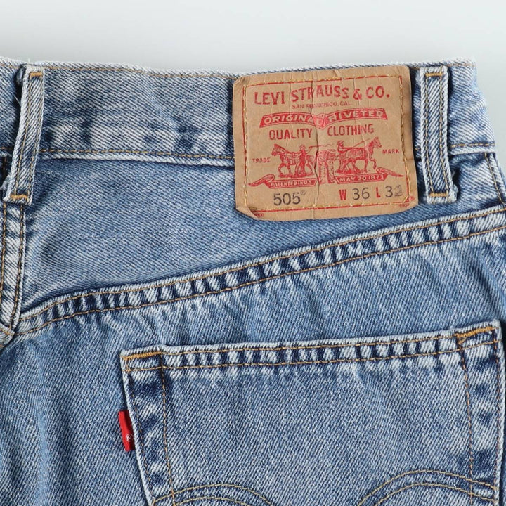 Levi's 505 REGULAR FIT tapered denim pants for men, size w34 cotton Blue type light blue Vintage Second Hand