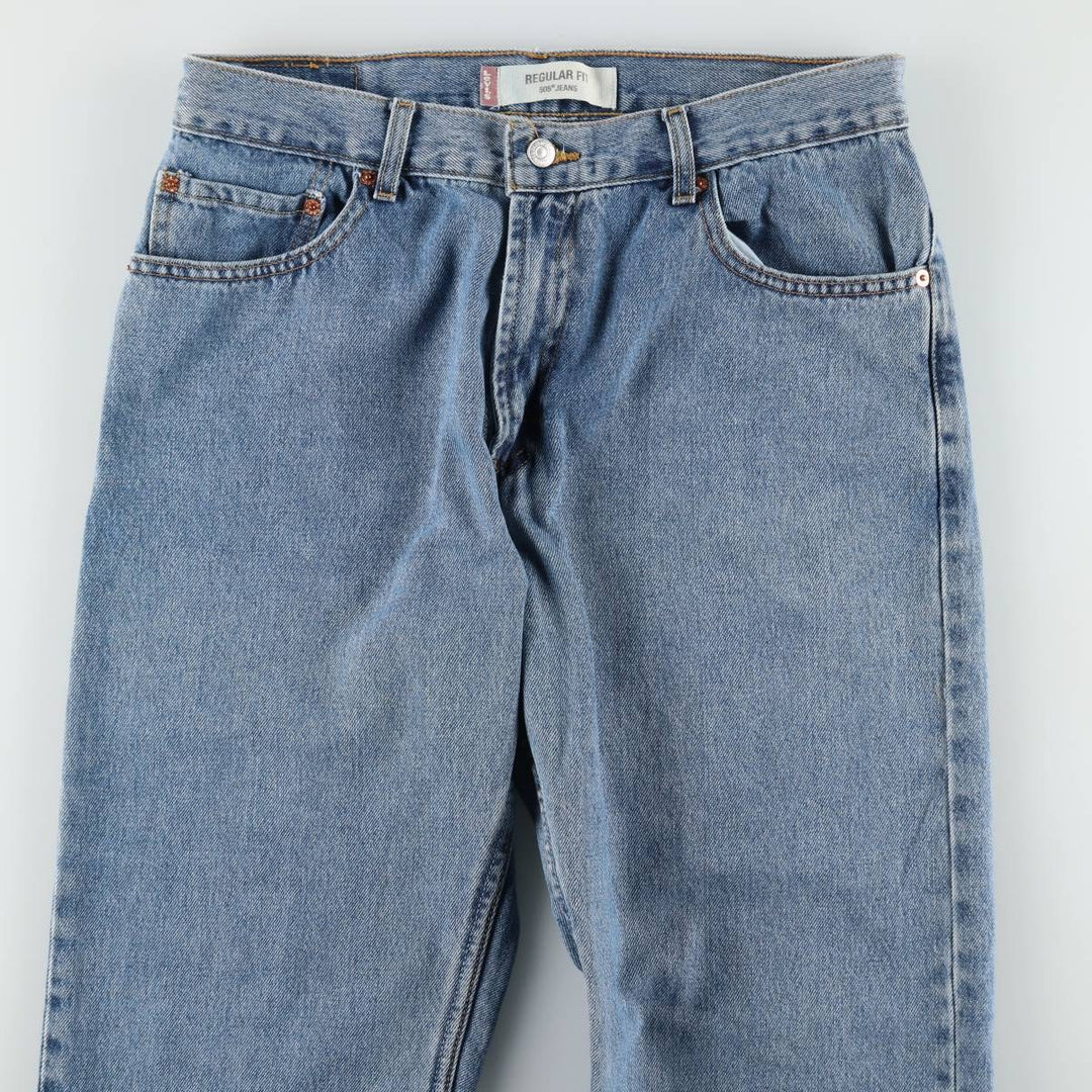 Levi's 505 REGULAR FIT tapered denim pants for men, size w34 cotton Blue type light blue Vintage Second Hand