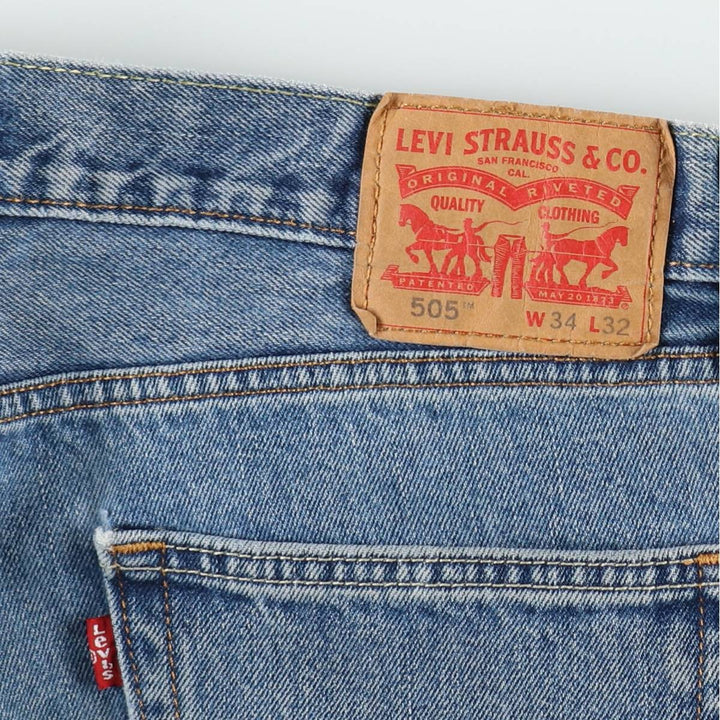 Levi's 505 tapered denim pants for men, equivalent to w35 unclear blue type Vintage Second Hand