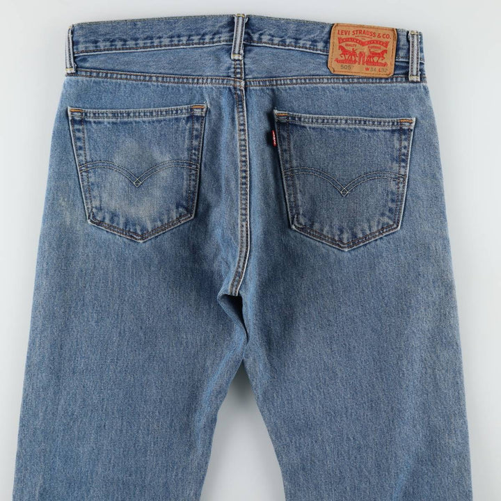Levi's 505 tapered denim pants for men, equivalent to w35 unclear blue type Vintage Second Hand