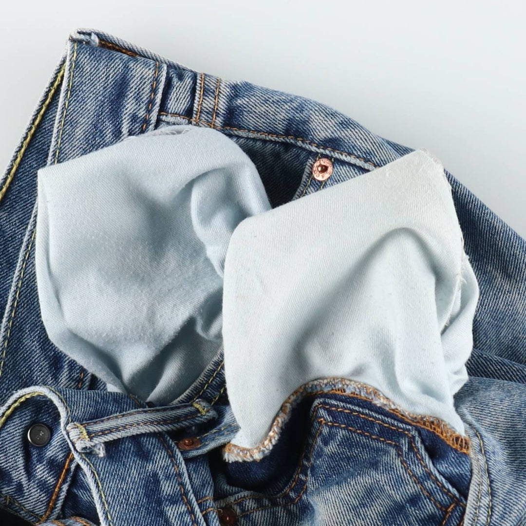 Levi's 505 tapered denim pants for men, equivalent to w35 unclear blue type Vintage Second Hand