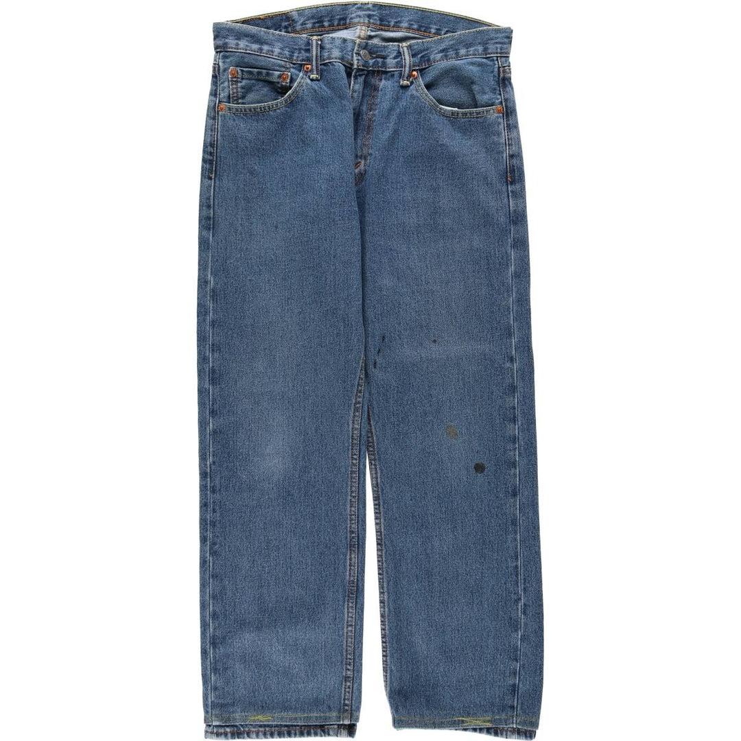 Levi's 505 tapered denim pants for men, size W34 cotton blue type Vintage Second Hand
