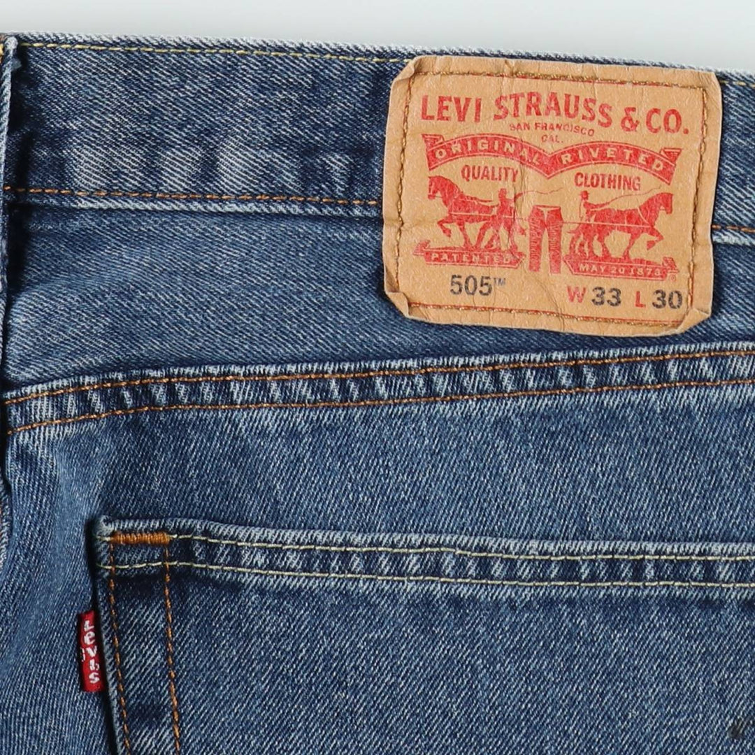 Levi's 505 tapered denim pants for men, size W34 cotton blue type Vintage Second Hand