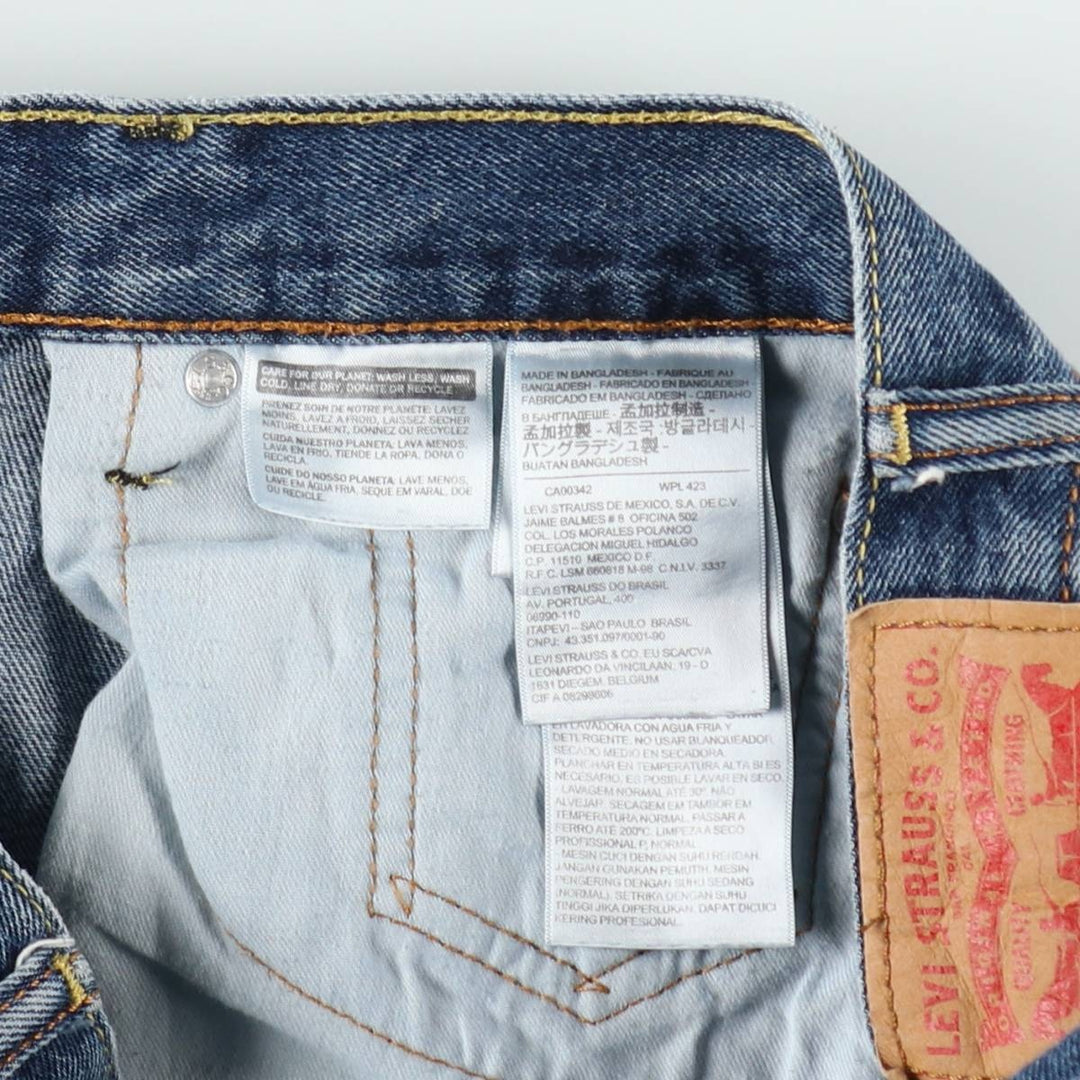 Levi's 505 tapered denim pants for men, size W34 cotton blue type Vintage Second Hand
