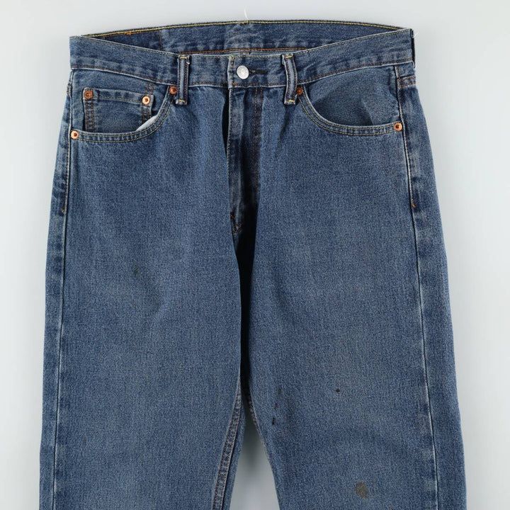 Levi's 505 tapered denim pants for men, size W34 cotton blue type Vintage Second Hand