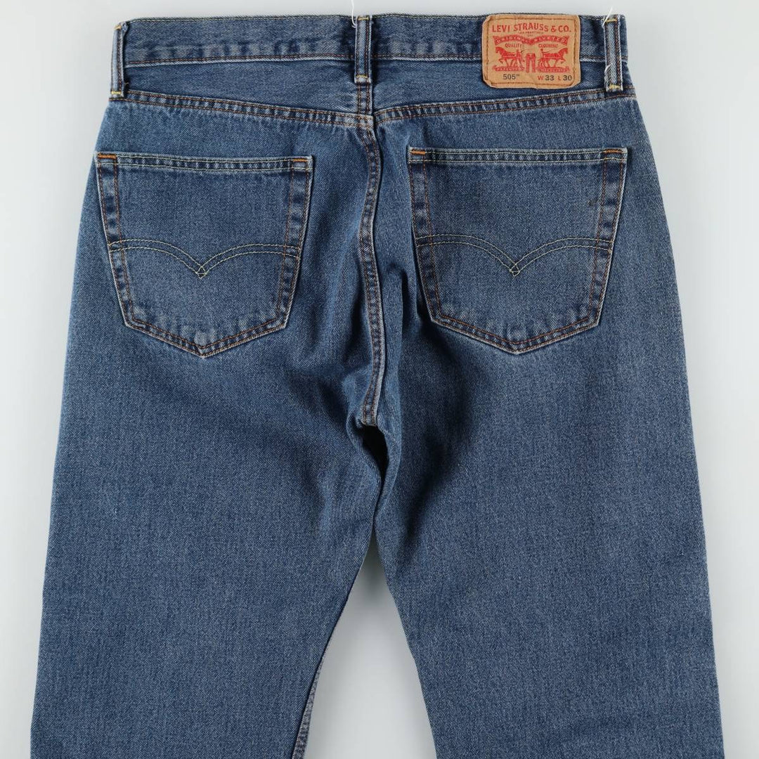 Levi's 505 tapered denim pants for men, size W34 cotton blue type Vintage Second Hand