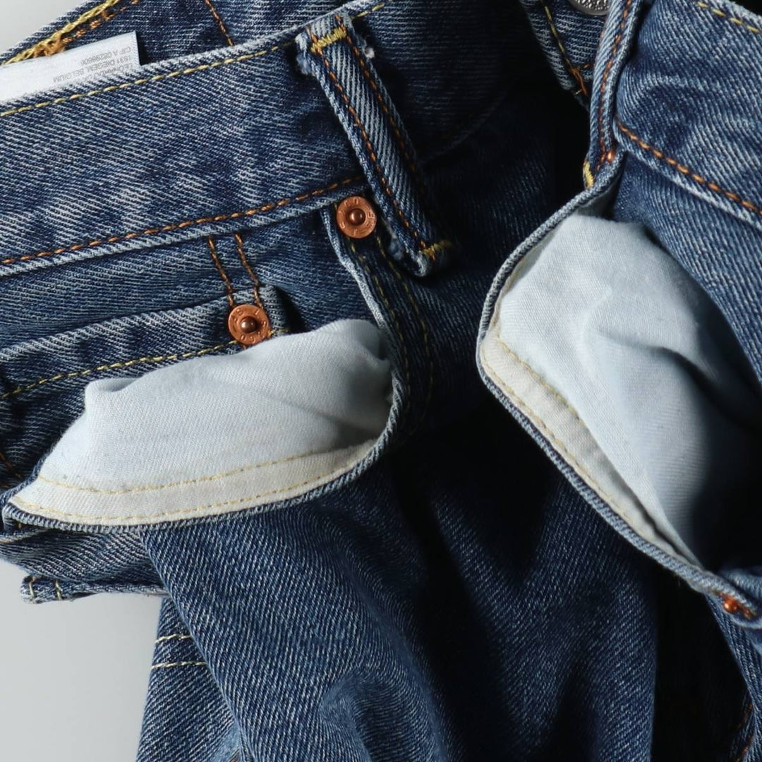 Levi's 505 tapered denim pants for men, size W34 cotton blue type Vintage Second Hand