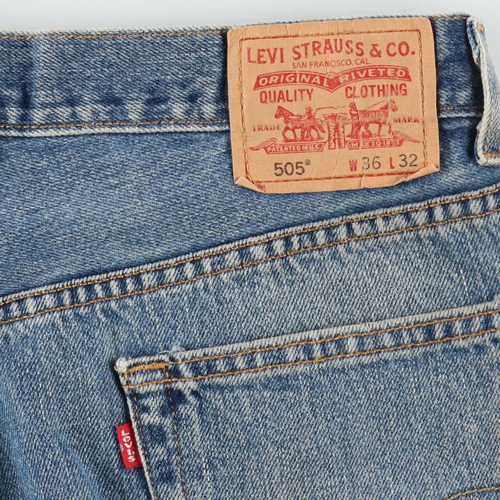 00'S Levi's 505 REGULAR FIT tapered denim pants for men, size w36 cotton blue type Vintage Second Hand