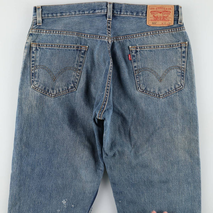 00'S Levi's 505 REGULAR FIT tapered denim pants for men, size w36 cotton blue type Vintage Second Hand