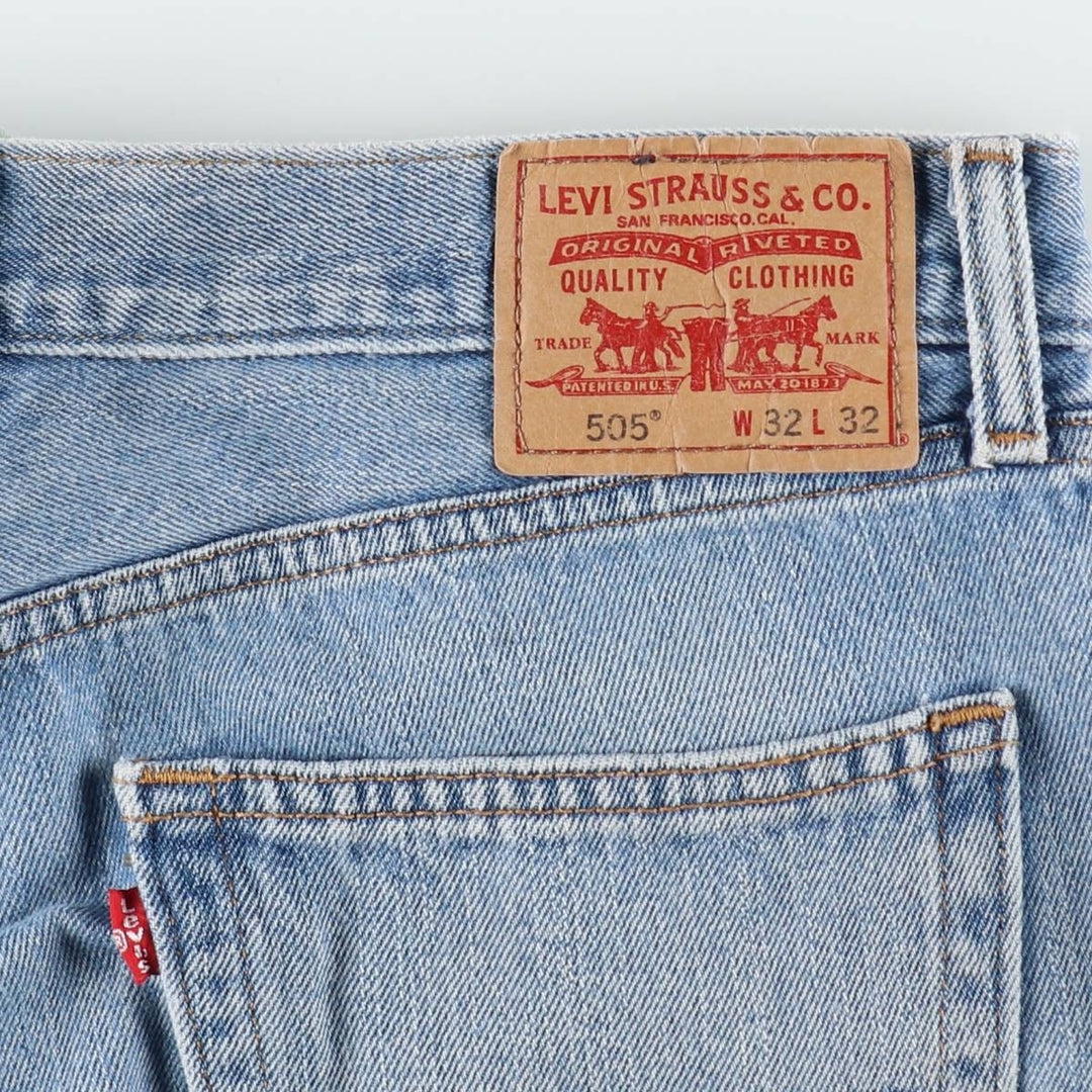 Levi's 505 STRAIGHT FIT tapered denim pants for men, equivalent to w33 cotton Blue type light blue Vintage Second Hand