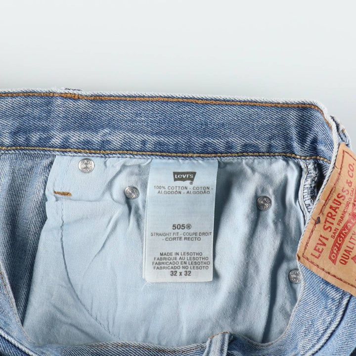 Levi's 505 STRAIGHT FIT tapered denim pants for men, equivalent to w33 cotton Blue type light blue Vintage Second Hand