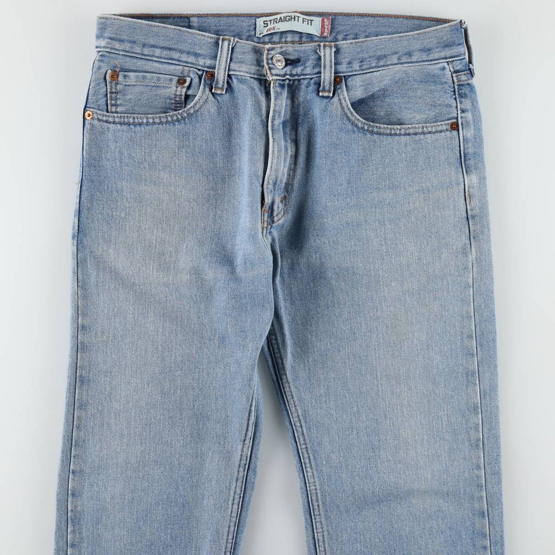 Levi's 505 STRAIGHT FIT tapered denim pants for men, equivalent to w33 cotton Blue type light blue Vintage Second Hand