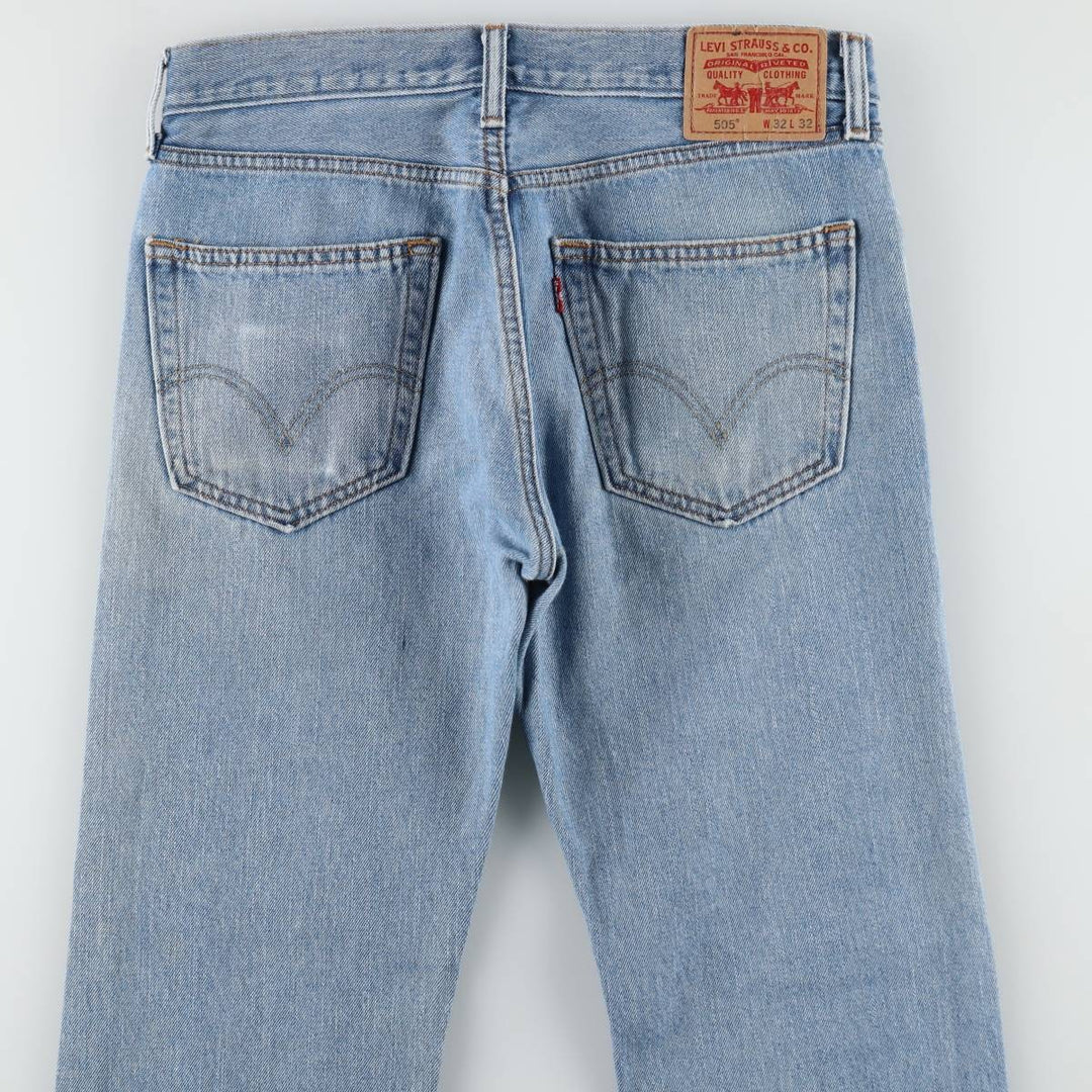 Levi's 505 STRAIGHT FIT tapered denim pants for men, equivalent to w33 cotton Blue type light blue Vintage Second Hand
