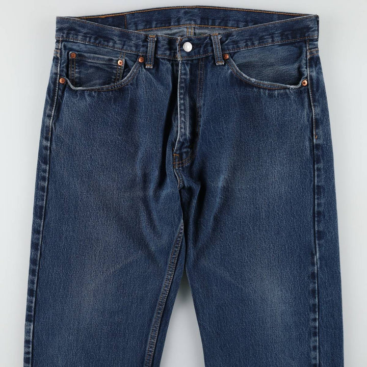 Levi's 505 tapered denim pants for men, size w36 cotton blue type Vintage Second Hand