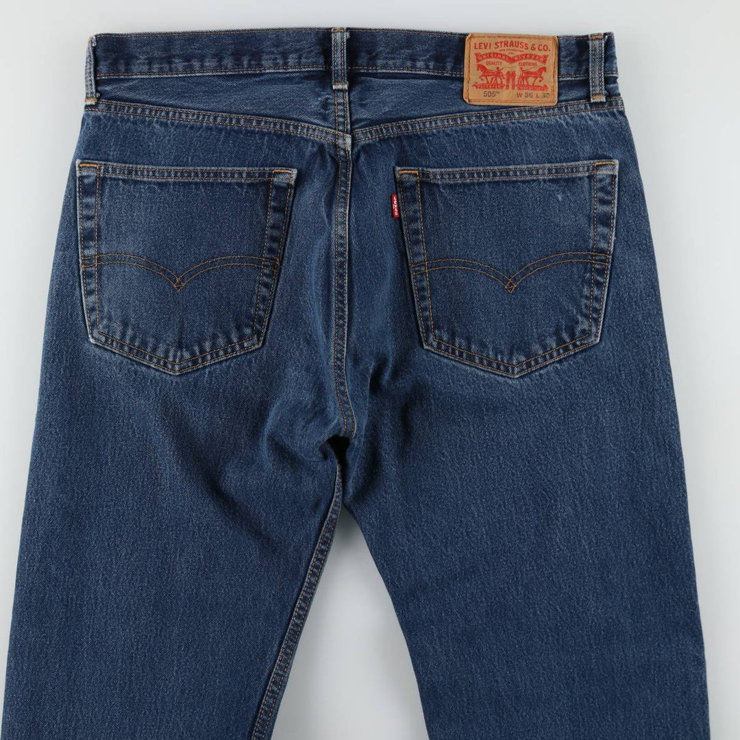 Levi's 505 tapered denim pants for men, size w36 cotton blue type Vintage Second Hand
