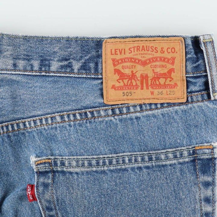 Levi's 505 tapered denim pants for men, size w37 cotton blue type Vintage Second Hand