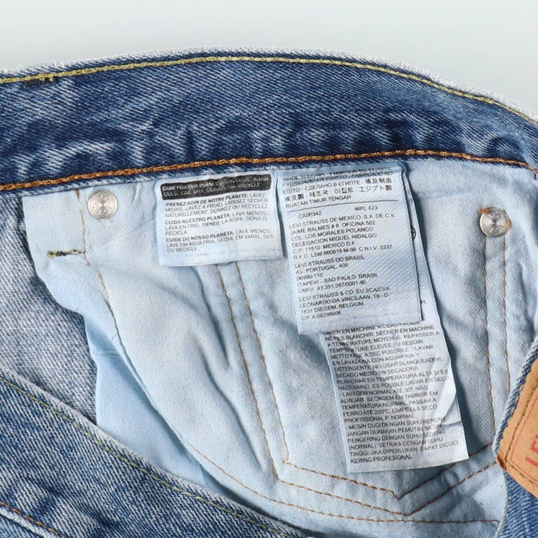 Levi's 505 tapered denim pants for men, size w37 cotton blue type Vintage Second Hand