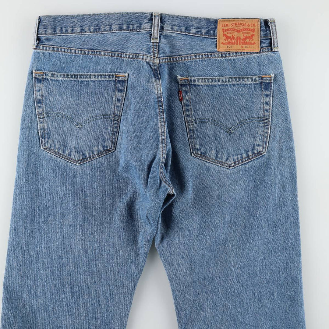 Levi's 505 tapered denim pants for men, size w37 cotton blue type Vintage Second Hand