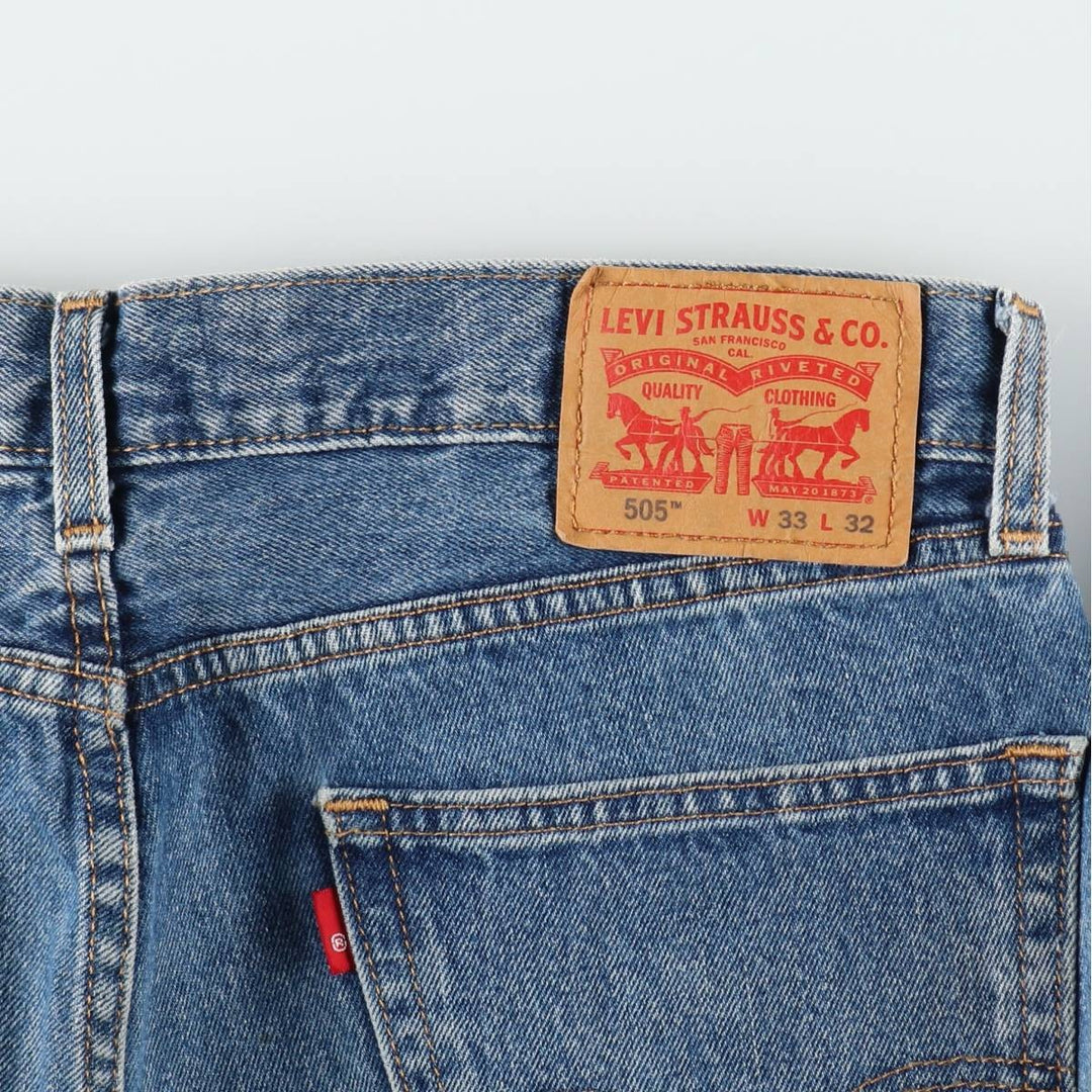 Levi's 505 tapered denim pants for men, size W34 cotton Blue type light blue Vintage Second Hand