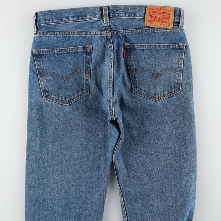 Levi's 505 tapered denim pants for men, size W34 cotton Blue type light blue Vintage Second Hand