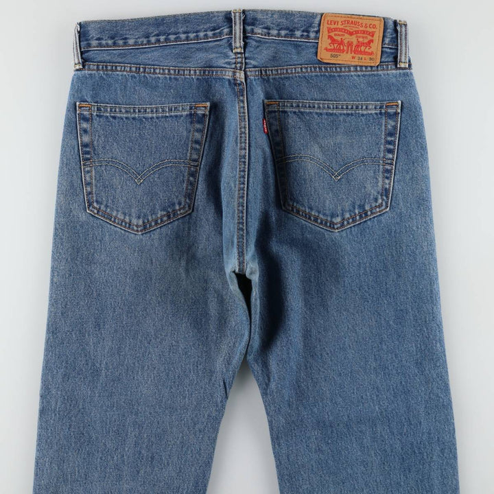 Levi's 505 tapered denim pants for men, size W34 cotton Blue type light blue Vintage Second Hand