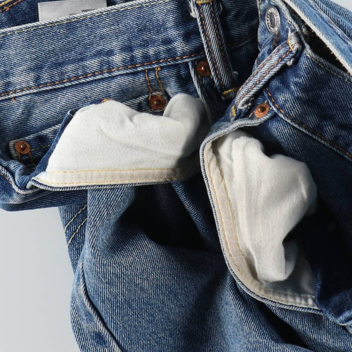 Levi's 505 tapered denim pants for men, size W34 cotton Blue type light blue Vintage Second Hand