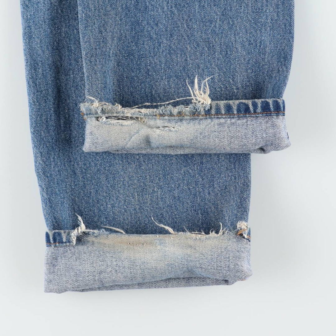 Levi's 505 tapered denim pants for men, size W34 cotton Blue type light blue Vintage Second Hand