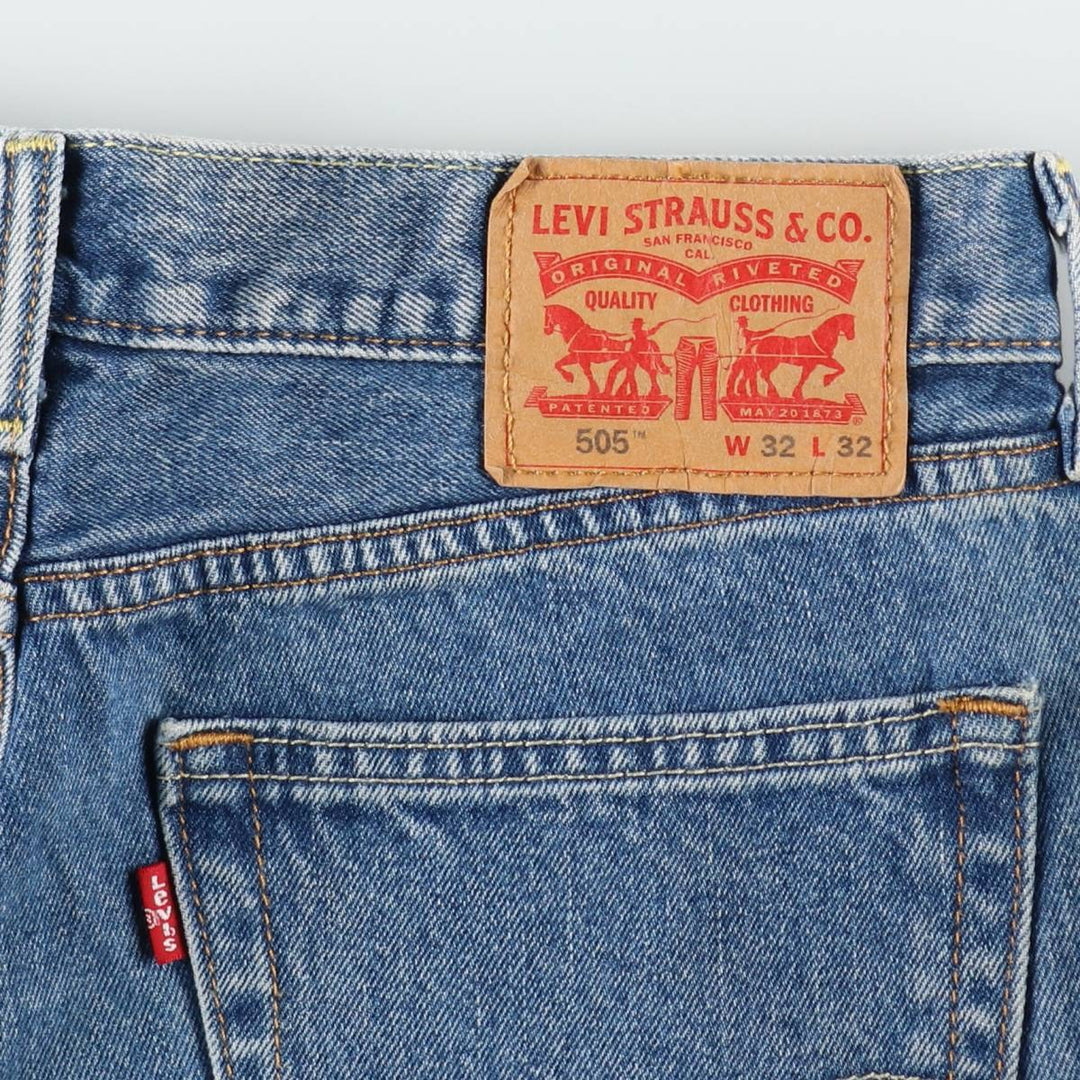 Levi's 505 Painted Custom Tapered Denim Pants, Men's Size W33 (approx.) cotton Blue type light blue Vintage Second Hand