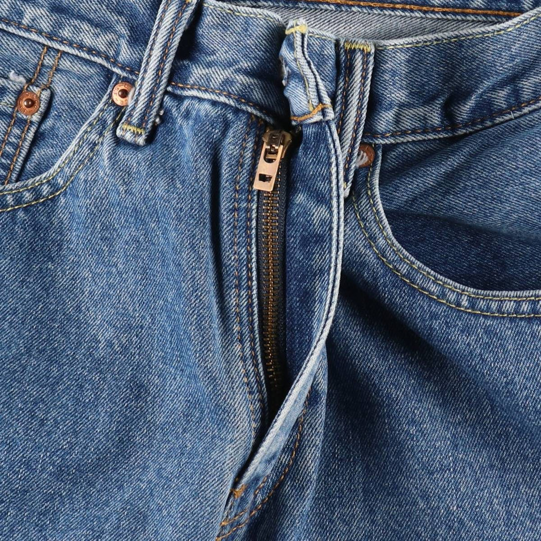 Levi's 505 Painted Custom Tapered Denim Pants, Men's Size W33 (approx.) cotton Blue type light blue Vintage Second Hand