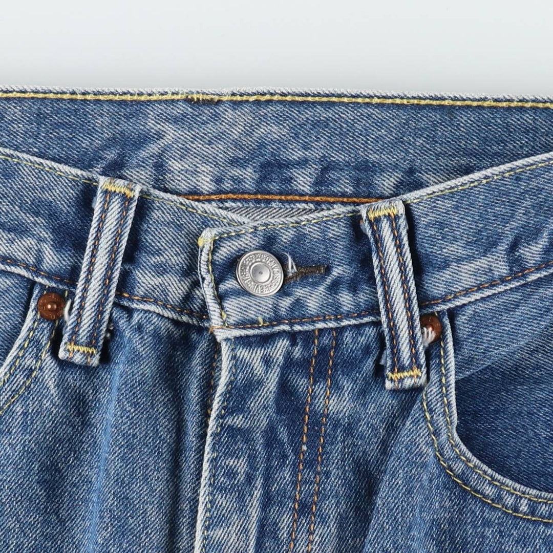 Levi's 505 Painted Custom Tapered Denim Pants, Men's Size W33 (approx.) cotton Blue type light blue Vintage Second Hand