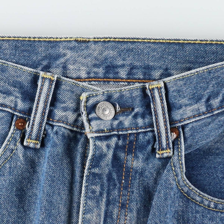 Levi's 505 Painted Custom Tapered Denim Pants, Men's Size W33 (approx.) cotton Blue type light blue Vintage Second Hand