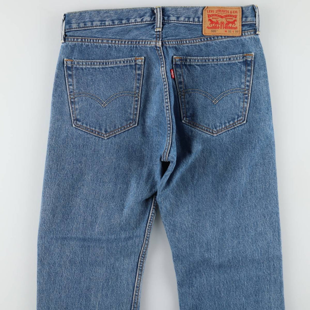 Levi's 505 Painted Custom Tapered Denim Pants, Men's Size W33 (approx.) cotton Blue type light blue Vintage Second Hand
