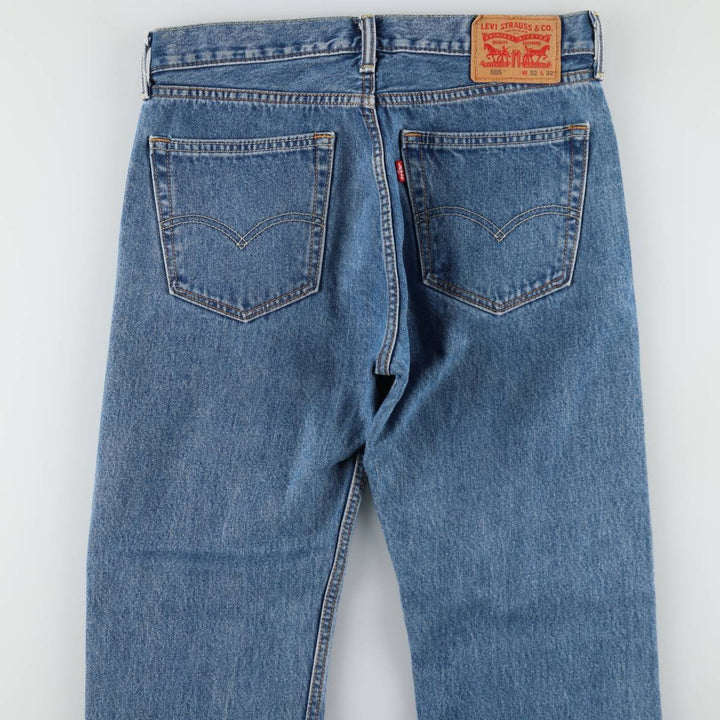 Levi's 505 Painted Custom Tapered Denim Pants, Men's Size W33 (approx.) cotton Blue type light blue Vintage Second Hand