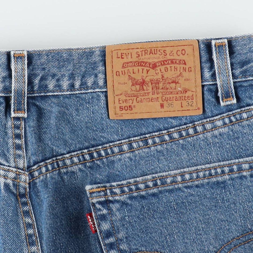 00'S Levi's 505 REGULAR FIT STRAIGHT LEG tapered denim pants for men, size w35 cotton Blue type light blue Vintage Second Hand