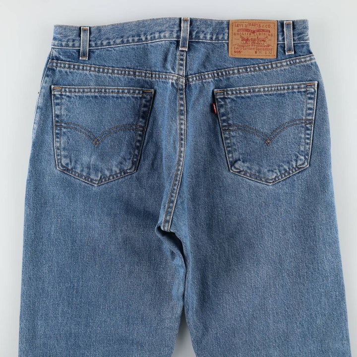 00'S Levi's 505 REGULAR FIT STRAIGHT LEG tapered denim pants for men, size w35 cotton Blue type light blue Vintage Second Hand