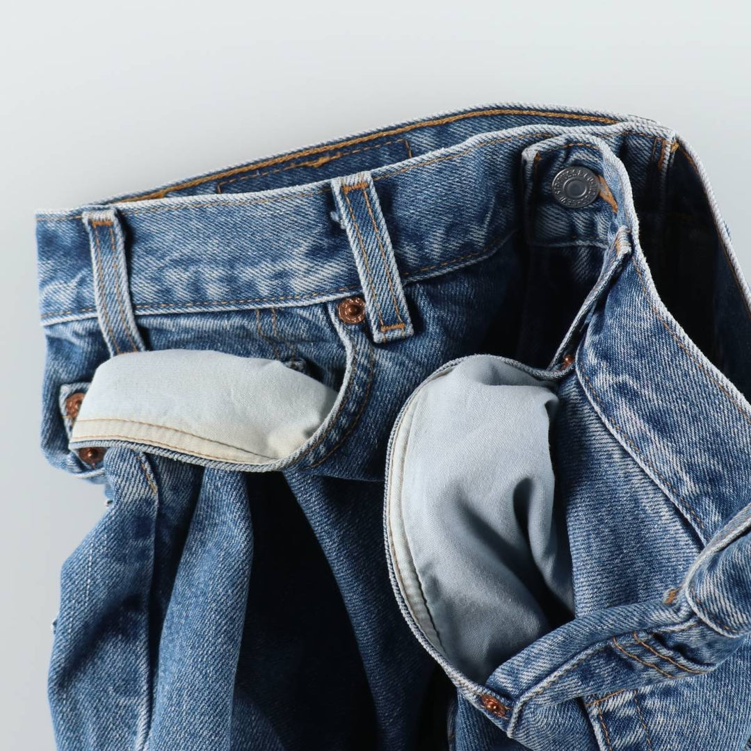 00'S Levi's 505 REGULAR FIT STRAIGHT LEG tapered denim pants for men, size w35 cotton Blue type light blue Vintage Second Hand