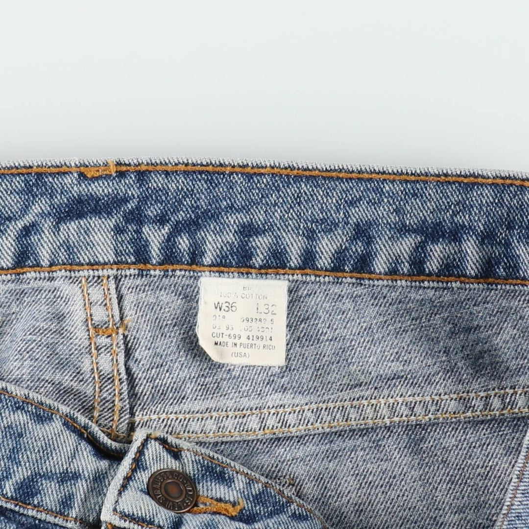 90'S Levi's 505 Tapered Denim Pants Made in USA Men's W34 Vintage cotton Blue type light blue Vintage Second Hand