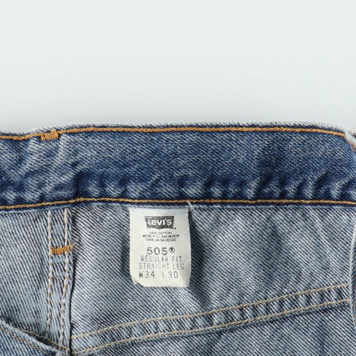 00'S Levi's 505 REGULAR FIT STRAIGHT LEG tapered denim pants for men, size w33 cotton blue type Vintage Second Hand