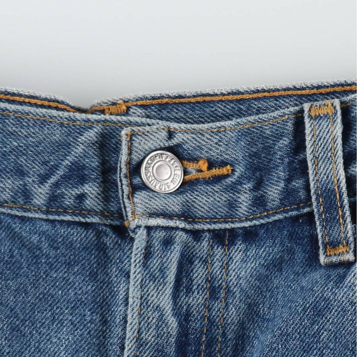 00'S Levi's 505 REGULAR FIT STRAIGHT LEG tapered denim pants for men, size w33 cotton blue type Vintage Second Hand